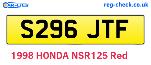 S296JTF are the vehicle registration plates.