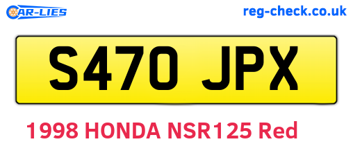 S470JPX are the vehicle registration plates.