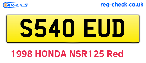 S540EUD are the vehicle registration plates.
