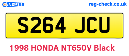 S264JCU are the vehicle registration plates.