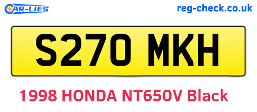 S270MKH are the vehicle registration plates.