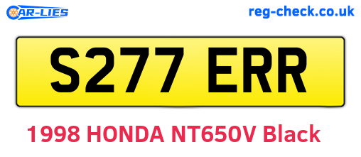 S277ERR are the vehicle registration plates.