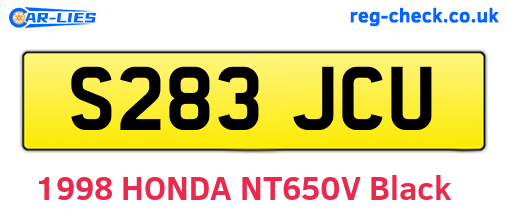 S283JCU are the vehicle registration plates.