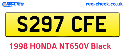 S297CFE are the vehicle registration plates.