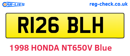 R126BLH are the vehicle registration plates.