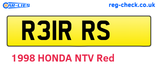 R31RRS are the vehicle registration plates.