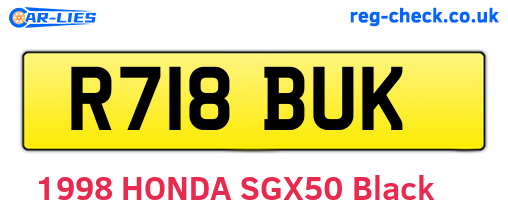 R718BUK are the vehicle registration plates.