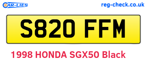 S820FFM are the vehicle registration plates.