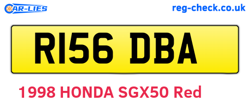 R156DBA are the vehicle registration plates.