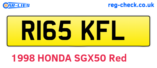 R165KFL are the vehicle registration plates.