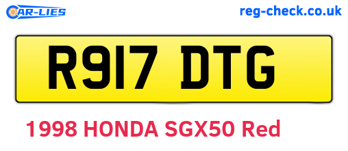 R917DTG are the vehicle registration plates.