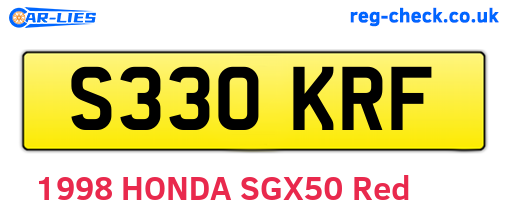 S330KRF are the vehicle registration plates.