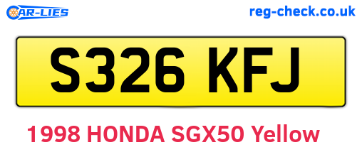 S326KFJ are the vehicle registration plates.