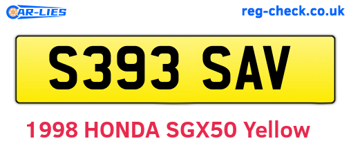 S393SAV are the vehicle registration plates.