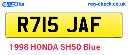 R715JAF are the vehicle registration plates.