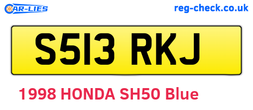 S513RKJ are the vehicle registration plates.