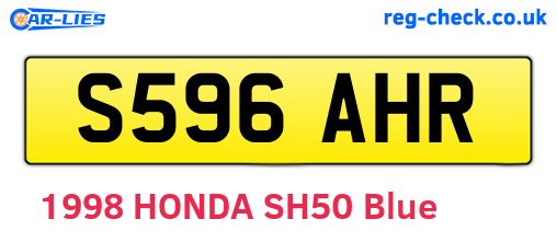 S596AHR are the vehicle registration plates.