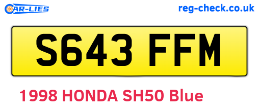 S643FFM are the vehicle registration plates.