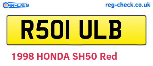 R501ULB are the vehicle registration plates.