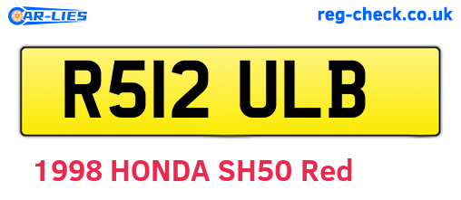 R512ULB are the vehicle registration plates.