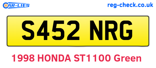 S452NRG are the vehicle registration plates.