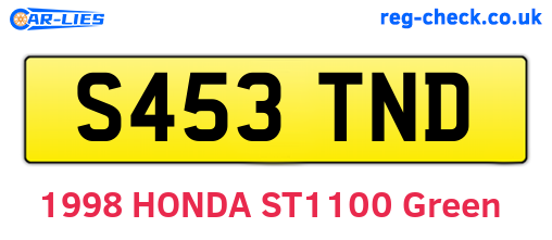 S453TND are the vehicle registration plates.