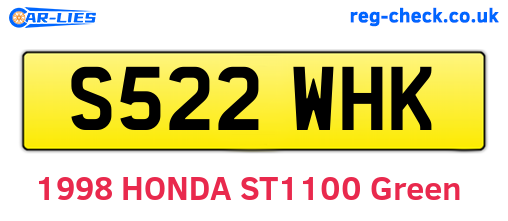 S522WHK are the vehicle registration plates.