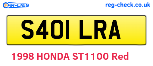 S401LRA are the vehicle registration plates.