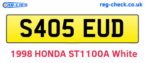 S405EUD are the vehicle registration plates.