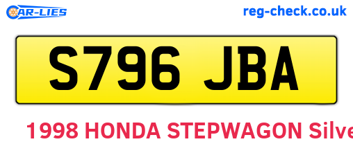 S796JBA are the vehicle registration plates.
