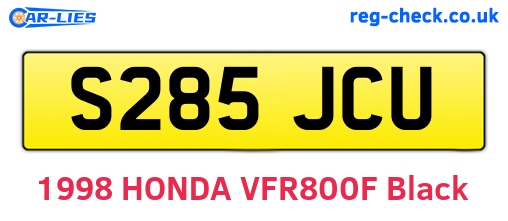 S285JCU are the vehicle registration plates.