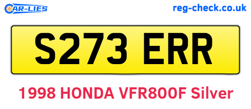 S273ERR are the vehicle registration plates.