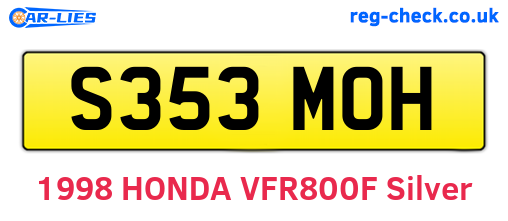 S353MOH are the vehicle registration plates.