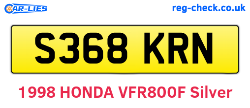 S368KRN are the vehicle registration plates.