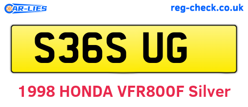 S36SUG are the vehicle registration plates.
