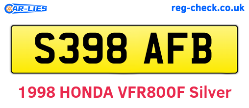 S398AFB are the vehicle registration plates.