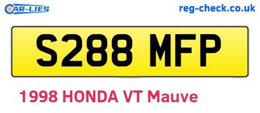 S288MFP are the vehicle registration plates.