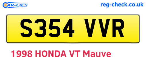 S354VVR are the vehicle registration plates.