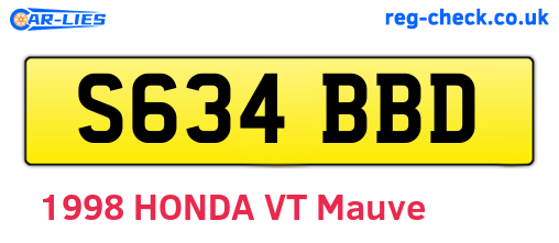 S634BBD are the vehicle registration plates.