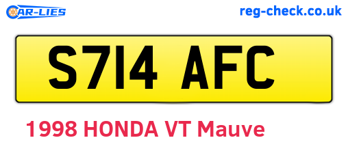 S714AFC are the vehicle registration plates.