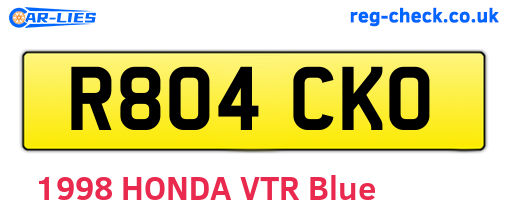 R804CKO are the vehicle registration plates.