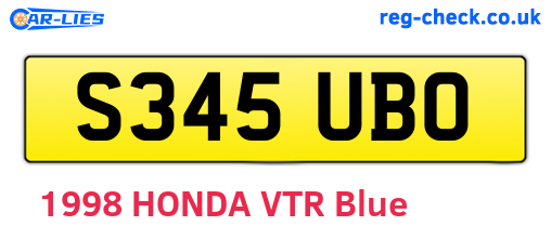 S345UBO are the vehicle registration plates.