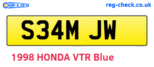 S34MJW are the vehicle registration plates.