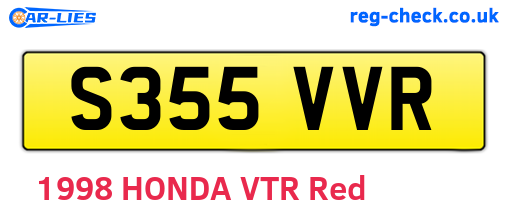 S355VVR are the vehicle registration plates.