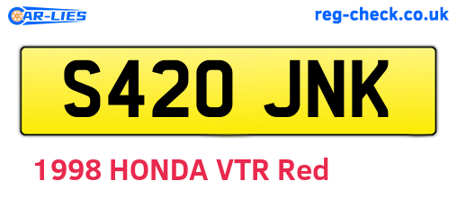 S420JNK are the vehicle registration plates.