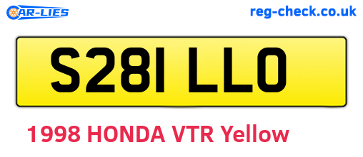 S281LLO are the vehicle registration plates.