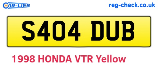 S404DUB are the vehicle registration plates.