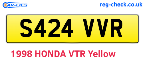 S424VVR are the vehicle registration plates.