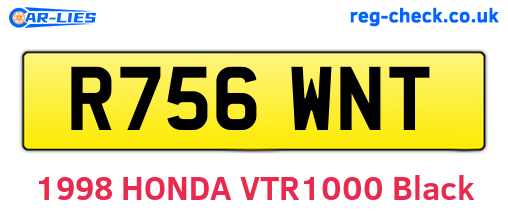 R756WNT are the vehicle registration plates.