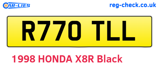 R770TLL are the vehicle registration plates.